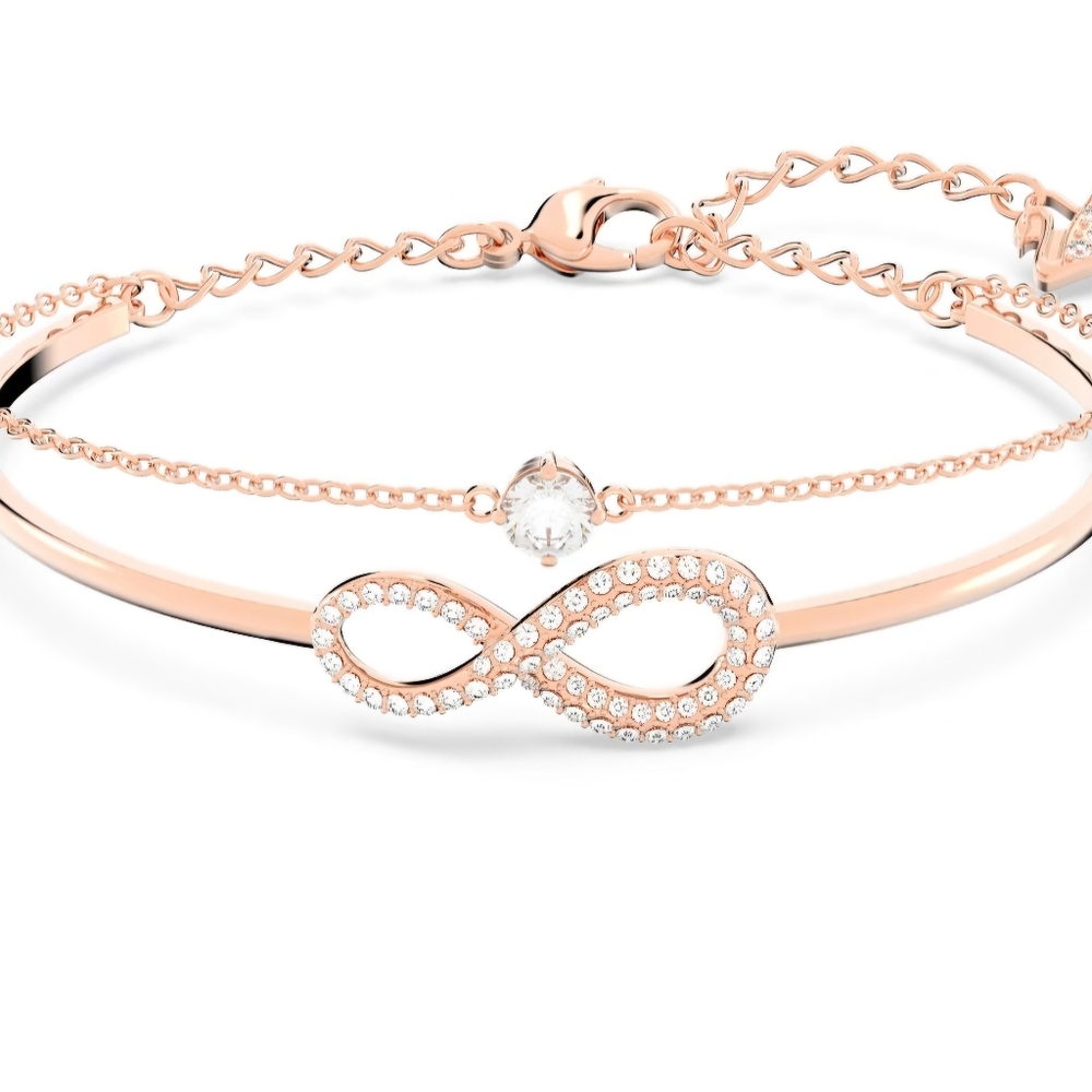 Swarovski Gold Double  Infinity Bracelet